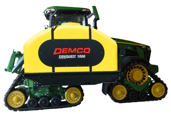 Demco | SideQuest | Model 1000 Gallon Tractor Mounted Fertilizer Tanks for John Deere® 8RX Track Tractors for sale at Kunau Implement, Iowa